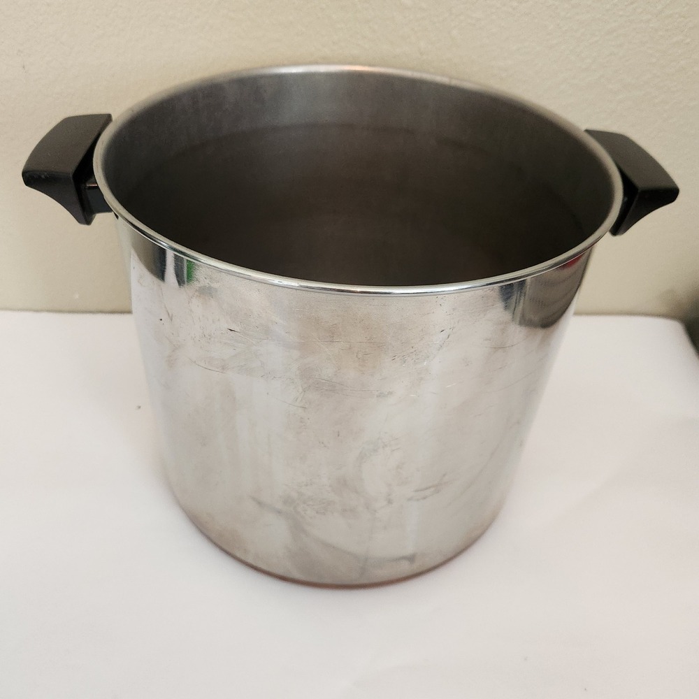 Vintage Revere Ware 12 Qt Copper Clad Stainless Steel Stock Pot USA No Lid